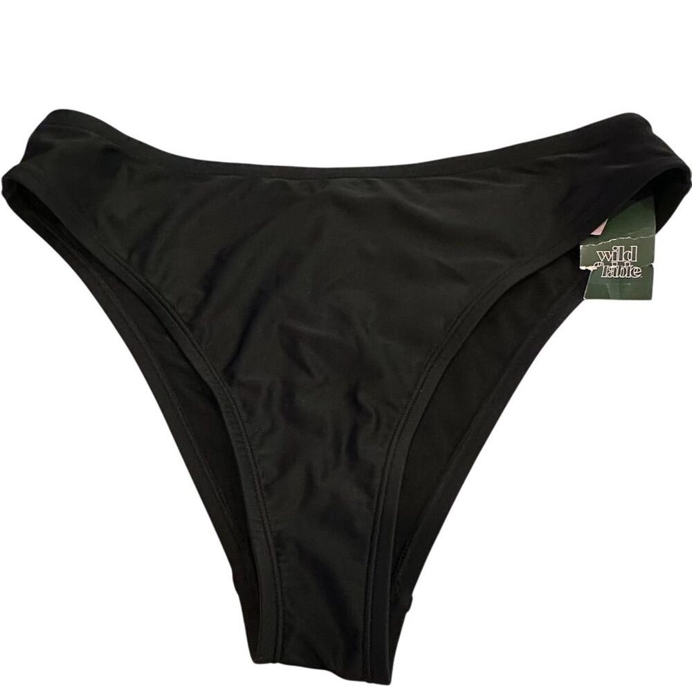 Wild Fable Women's Black Mid Rise Cheeky Bikini‎ Bottoms XS
